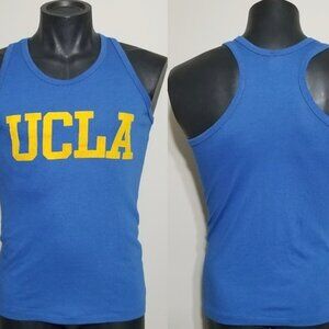 Vintage UCLA Flock Print T-Shirt L California College Tank Top Muscle Tee Shirt
